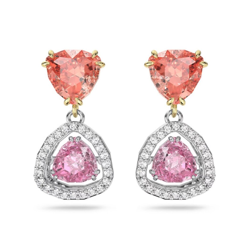 Swarovski Beating Heart Triangle Stud Earrings